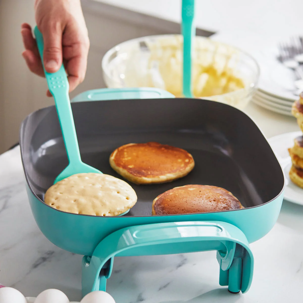 GreenLife <br>Electric Frypan in Turquoise - Image 4