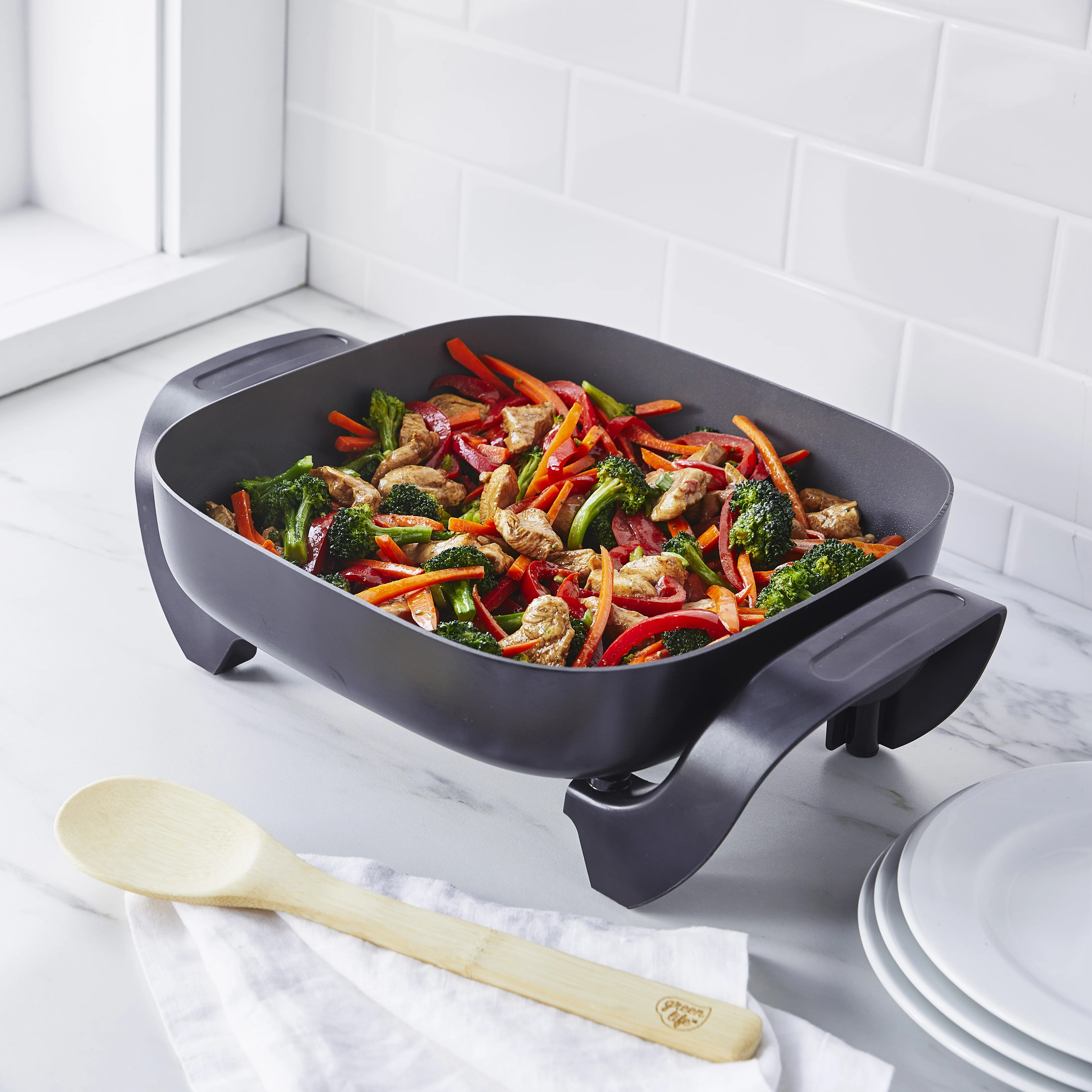 GreenLife<br> Electric Frypan in Black - Image 2