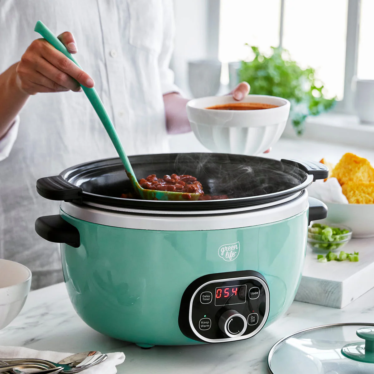 GreenLife<br> Duo Slow Cooker, Turquoise - Image 3