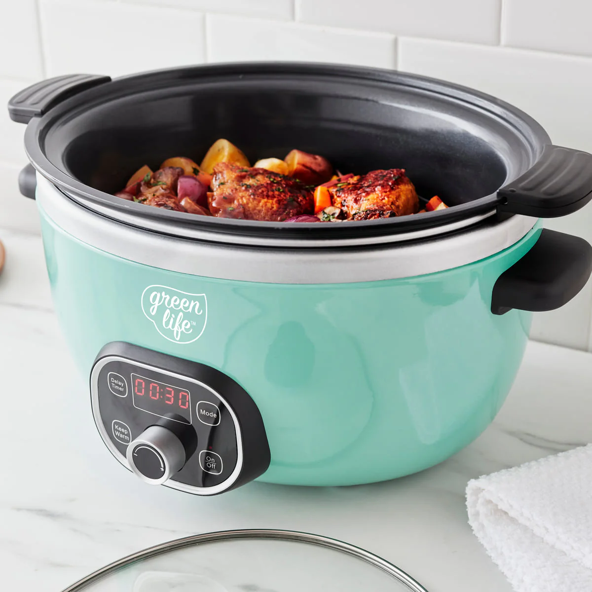 GreenLife<br> Duo Slow Cooker, Turquoise - Image 4