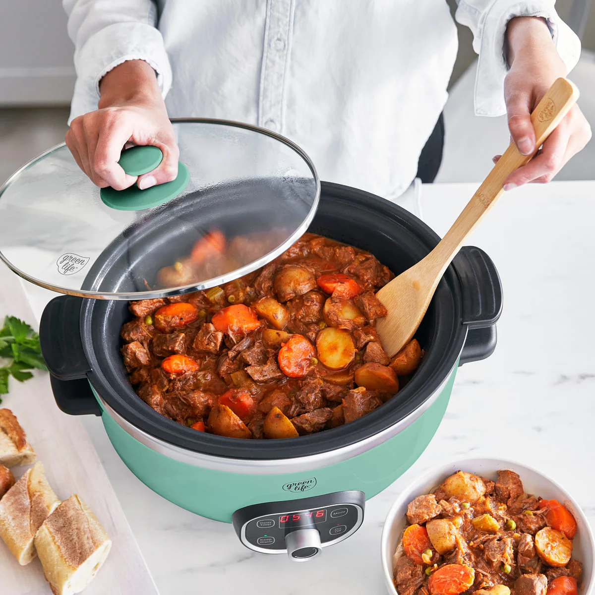 GreenLife<br> Duo Slow Cooker, Turquoise - Image 5