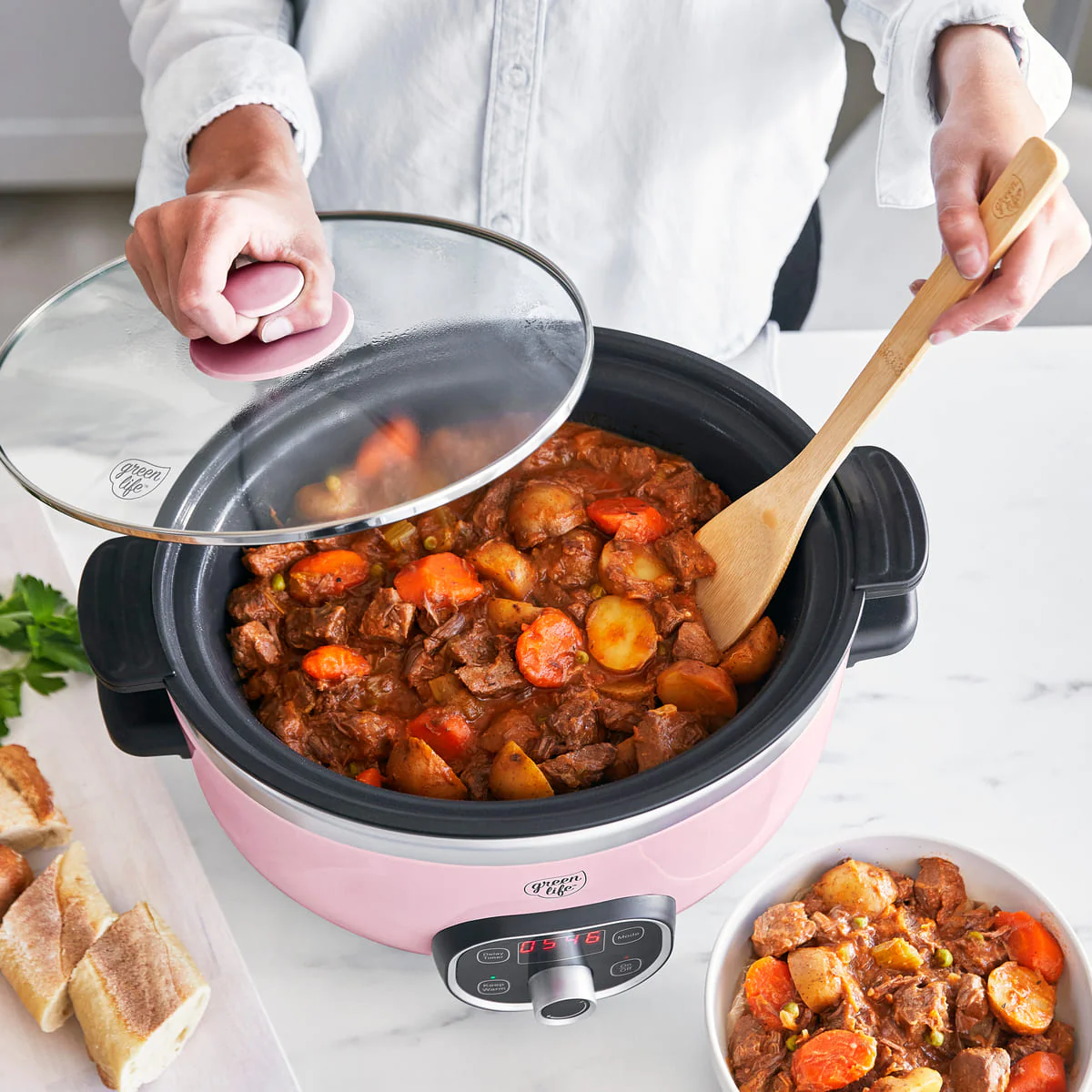 GreenLife<br> Duo Slow Cooker, Pink - Image 7
