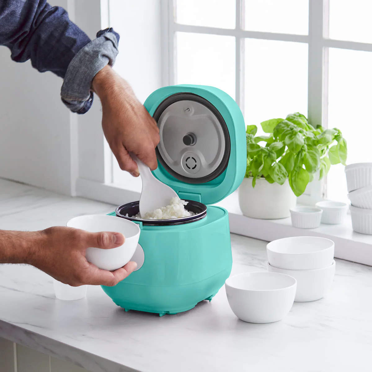 GreenLife <br>Go Grains Rice and Grains Cooker, Turquoise - Image 4