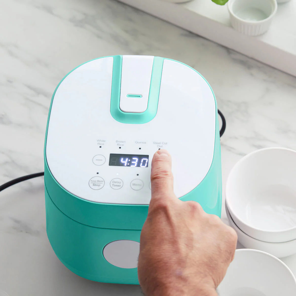 GreenLife <br>Go Grains Rice and Grains Cooker, Turquoise - Image 6