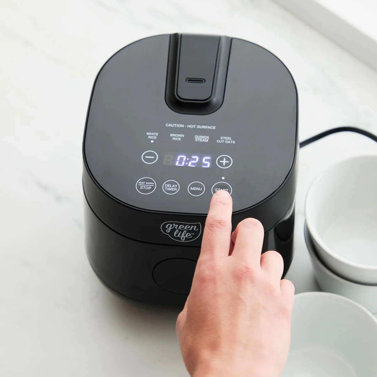 GreenLife <br>Go Grains Rice and Grains Cooker, Black - Image 3