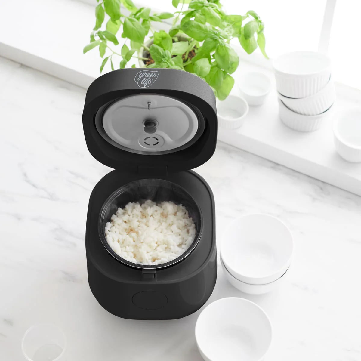 GreenLife <br>Go Grains Rice and Grains Cooker, Black - Image 4