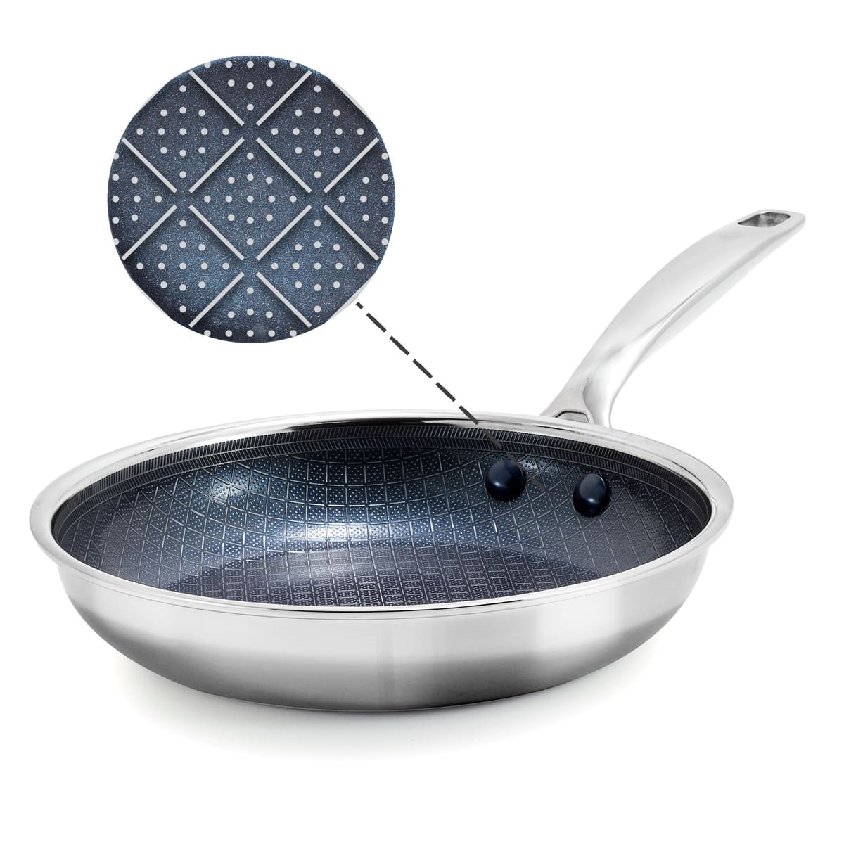 Blue Diamond<br> Diamond Bond Frying Pan 20, Stainless Steel