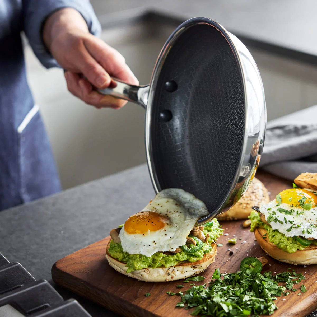 Blue Diamond<br> Diamond Bond Frying Pan 20, Stainless Steel - Image 3