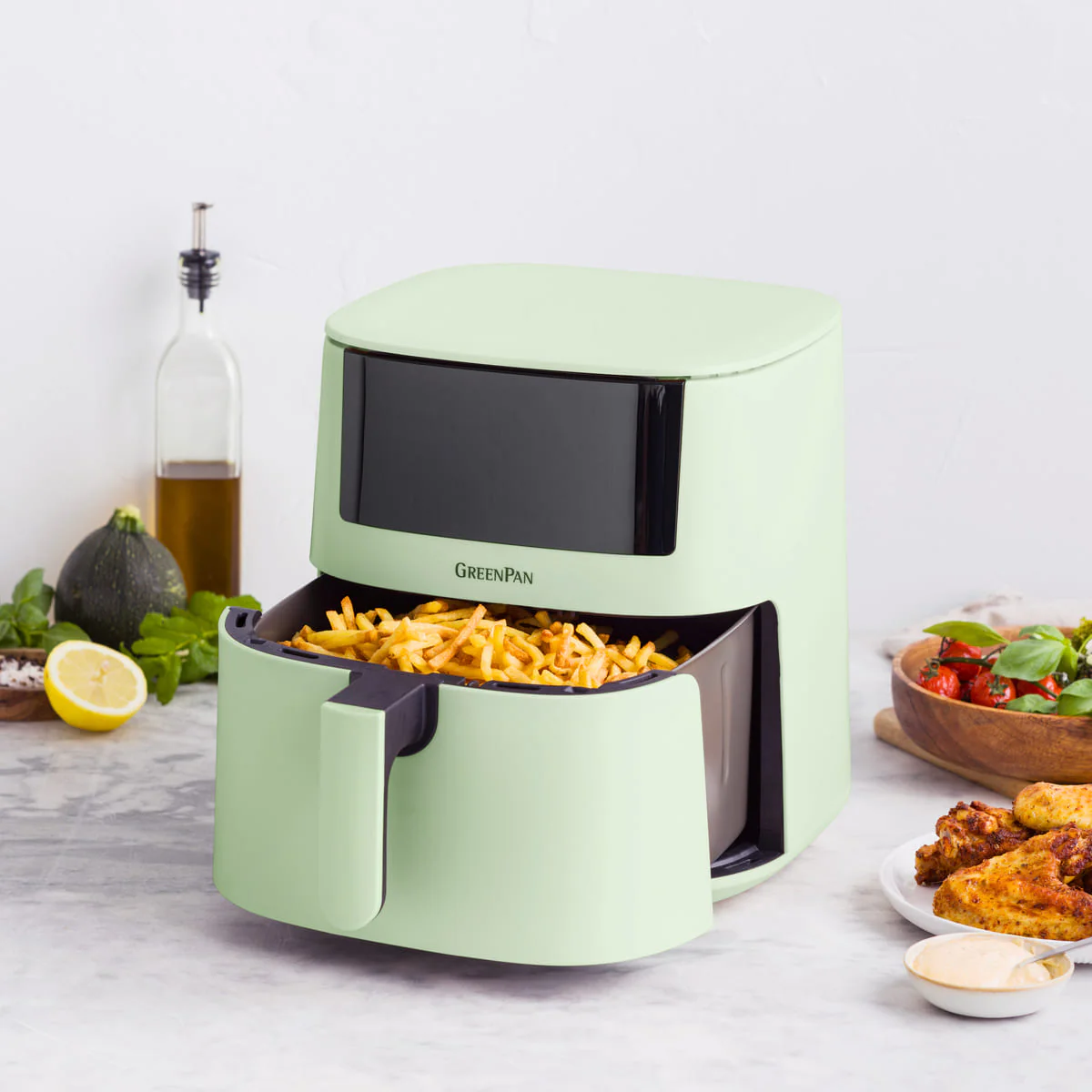 Bistro<br> XXL Coloured Air Fryer - Mint Green - Image 9