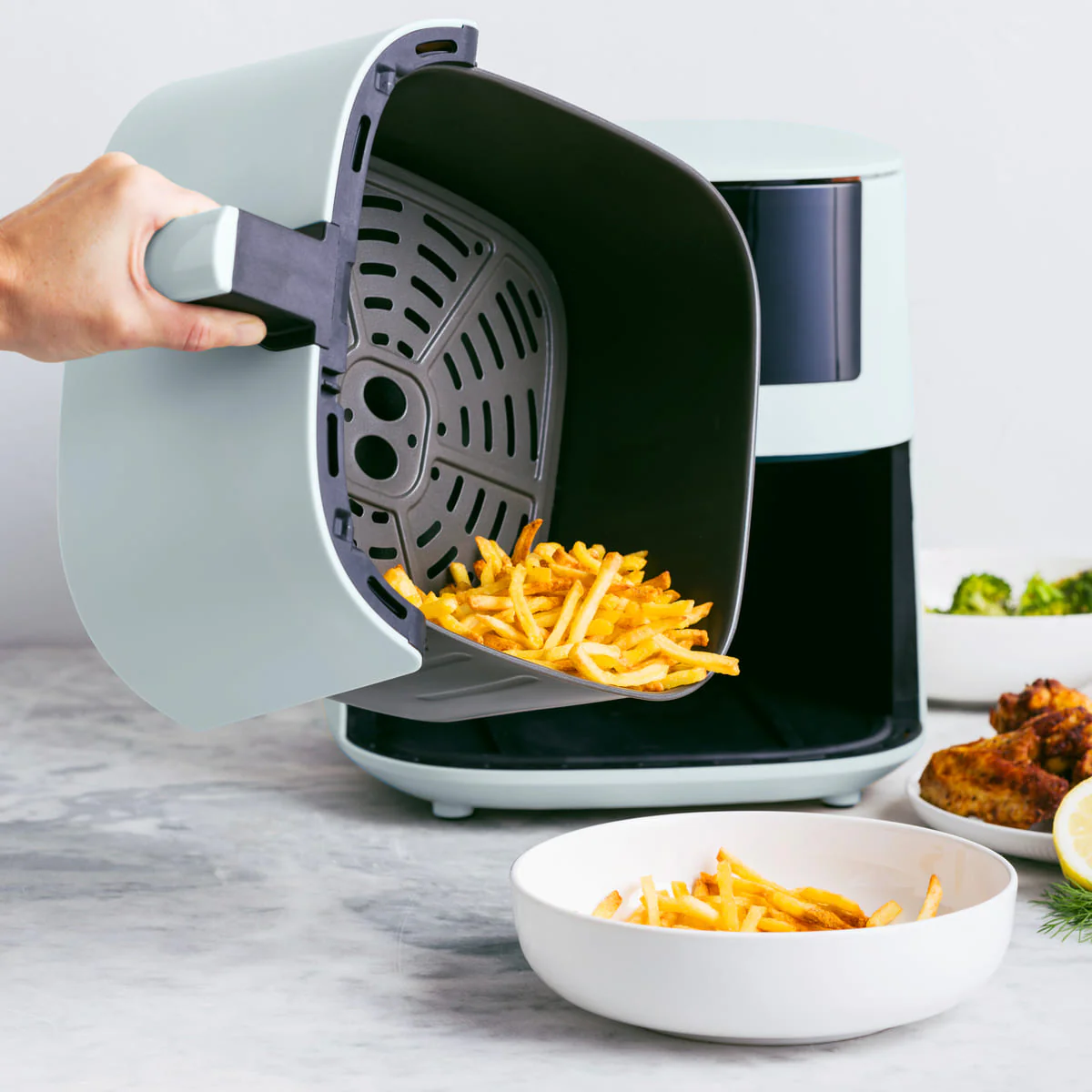 Bistro<br> XXL Coloured Air Fryer - Light Blue - Image 11