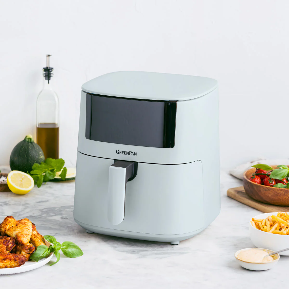 Bistro<br> XXL Coloured Air Fryer - Light Blue - Image 12