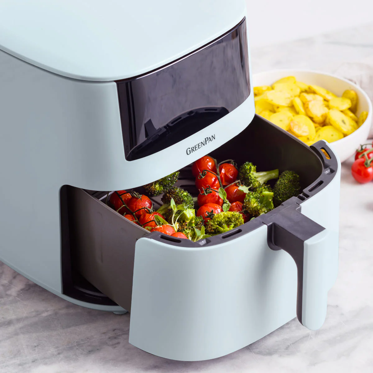 Bistro<br> XXL Coloured Air Fryer - Light Blue - Image 9