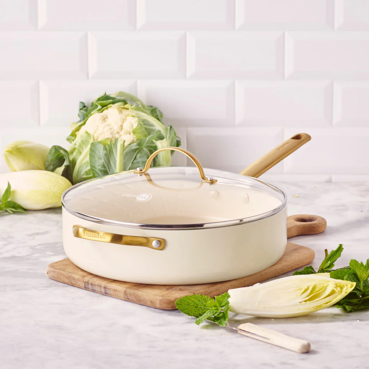 Padova<br> Skillet With Lid, Cream White - 28cm - Image 2