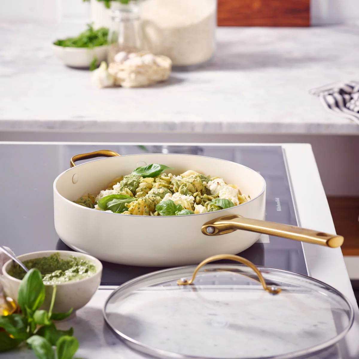 Padova<br> Skillet With Lid, Cream White - 28cm - Image 3