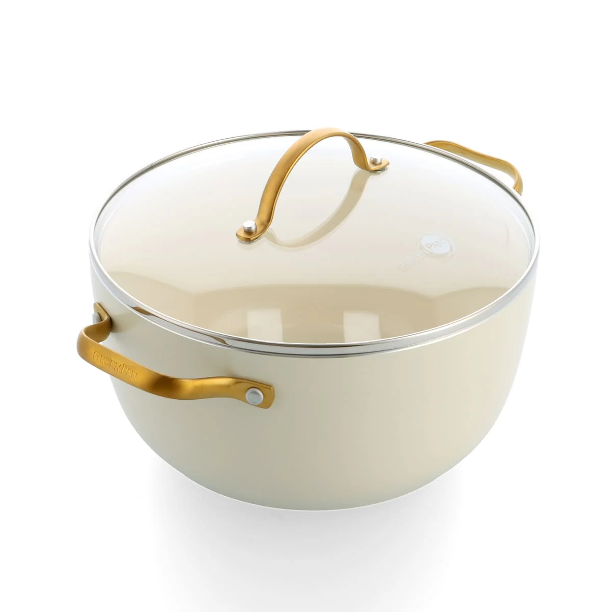 Padova<br> Stock Pot With Lid, Cream White - 24cm