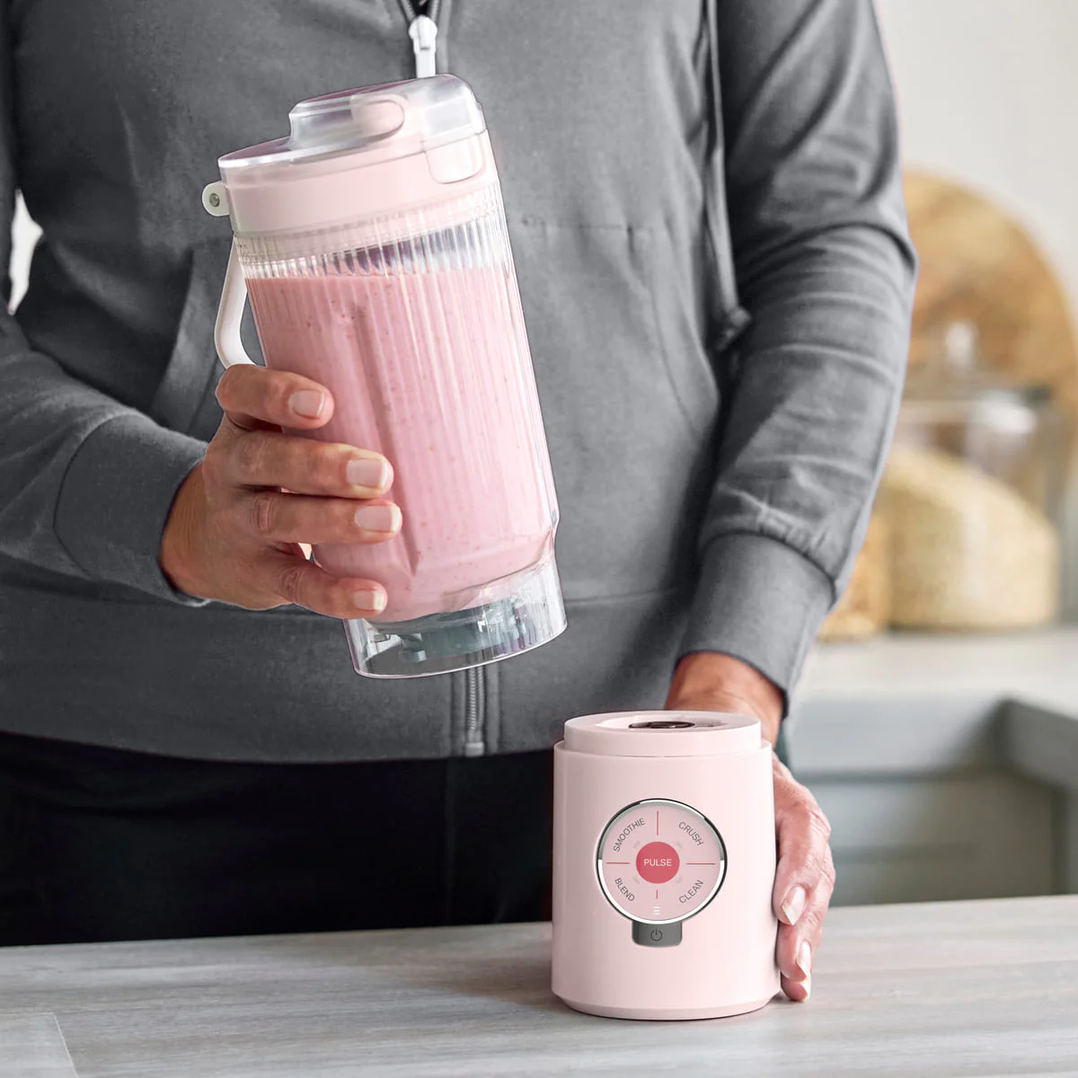 GreenPan Spin & Go<br> Portable Blender Pink - Image 2