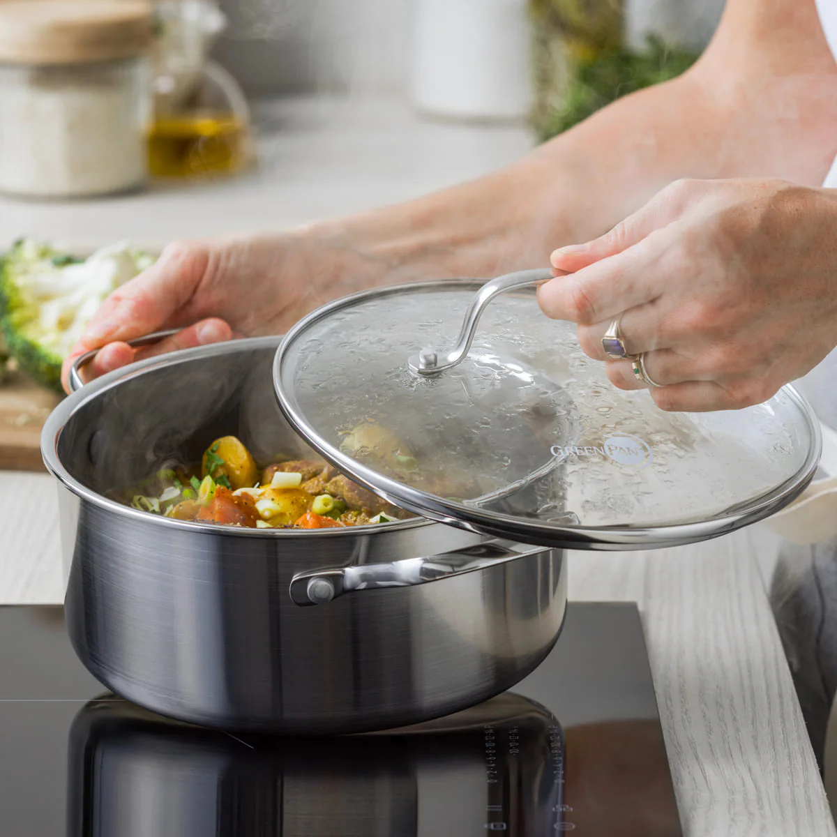 Apex<br> Thermobond Hybrid Ceramic Non-stick 7(15)pc Cookware Set - Image 5