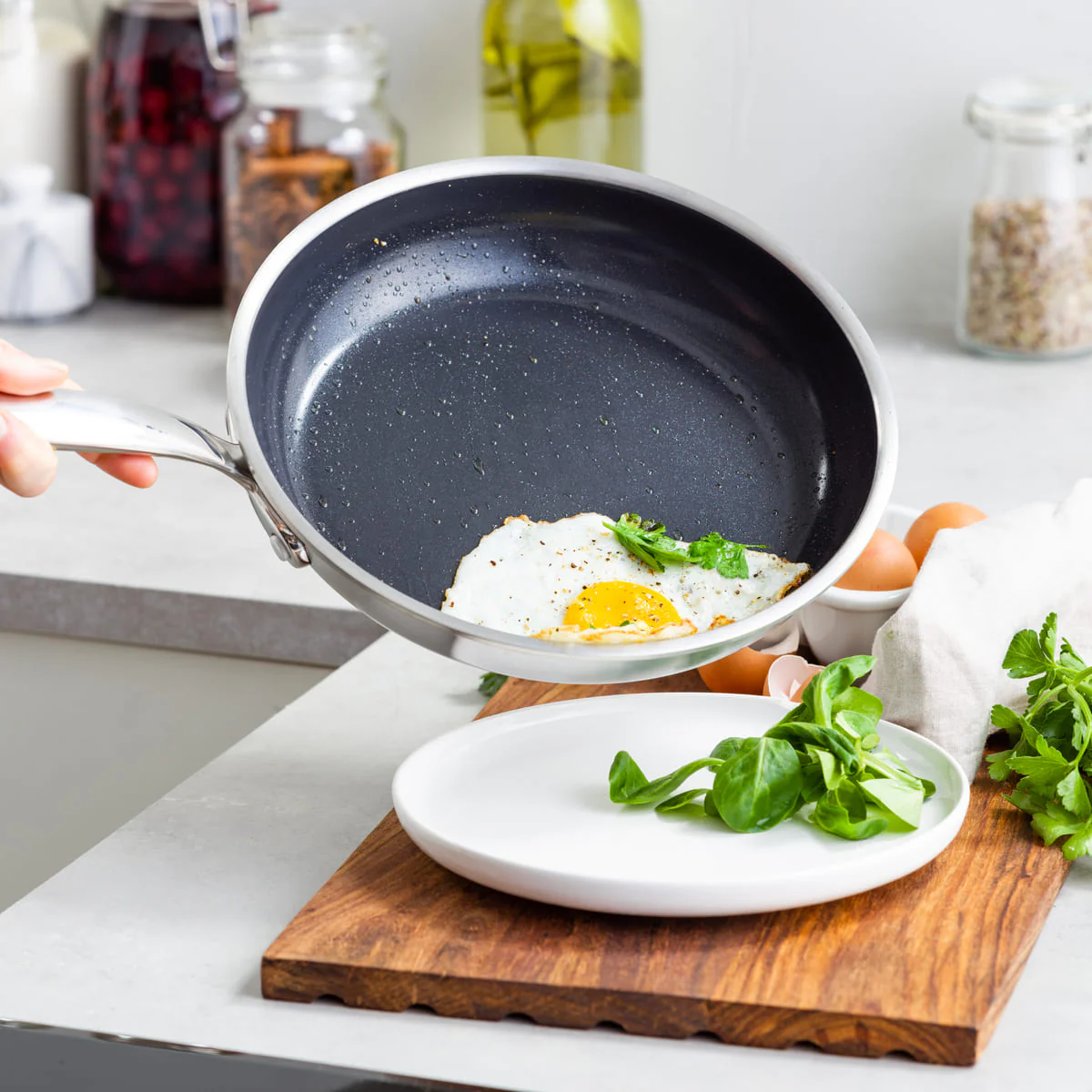 Premiere<br> Frying Pan, Stainless Steel - 30cm - Image 3
