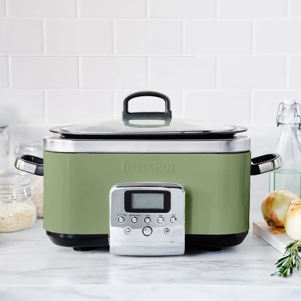 Slow Cooker<br> Sage Green, 6L - Image 2