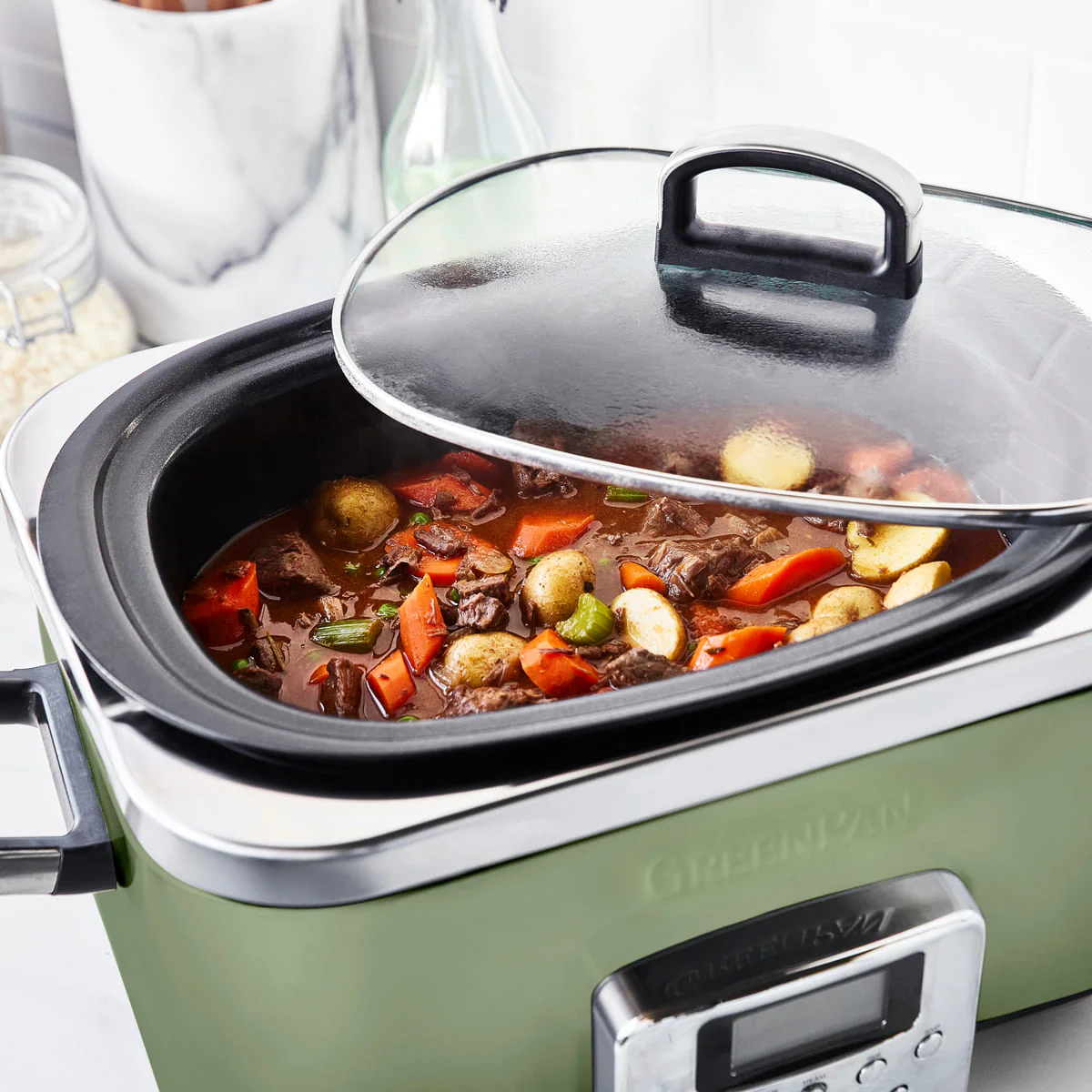 Slow Cooker<br> Sage Green, 6L - Image 3