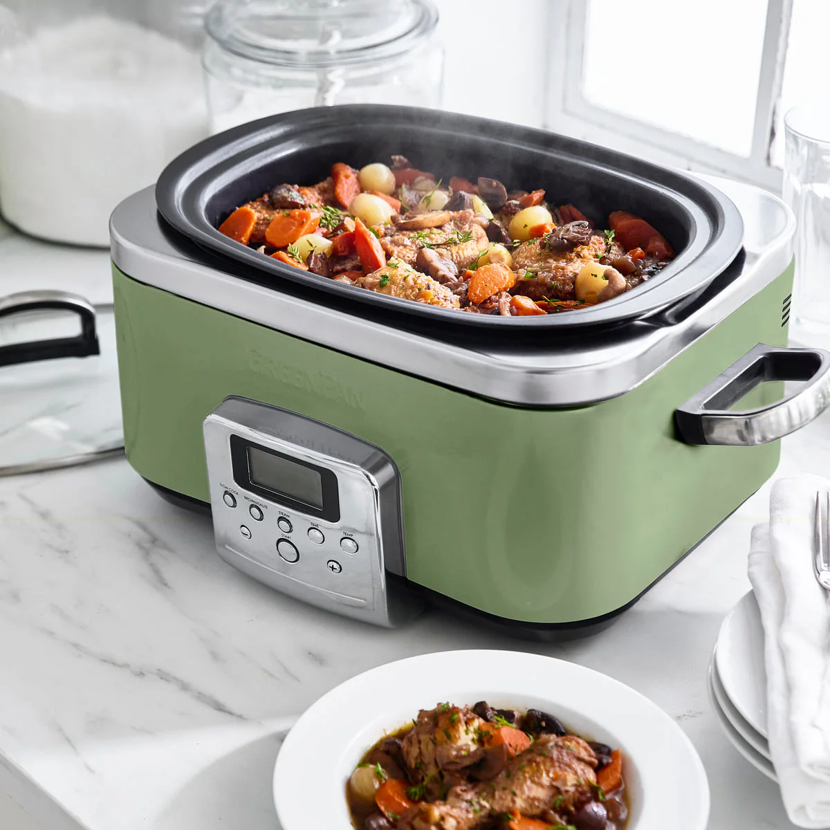 Slow Cooker<br> Sage Green, 6L - Image 5
